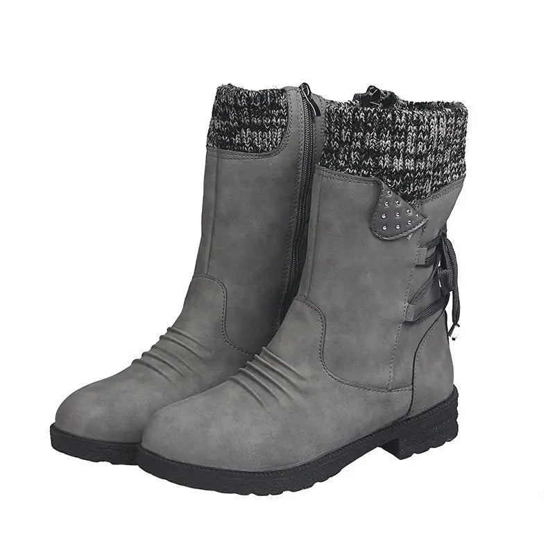EB | Schneefreie Wasserdichte Mid-Calf Reißverschlussstiefel