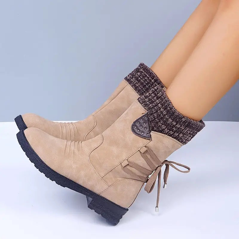EB | Schneefreie Wasserdichte Mid-Calf Reißverschlussstiefel