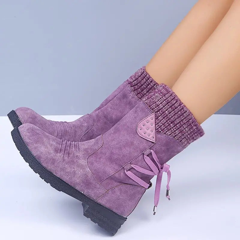 EB | Schneefreie Wasserdichte Mid-Calf Reißverschlussstiefel