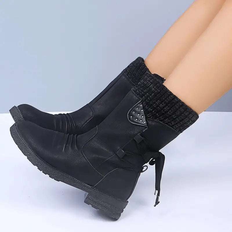 EB | Schneefreie Wasserdichte Mid-Calf Reißverschlussstiefel
