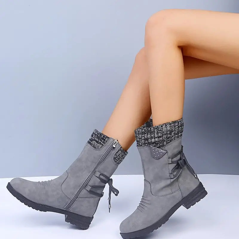 EB | Schneefreie Wasserdichte Mid-Calf Reißverschlussstiefel
