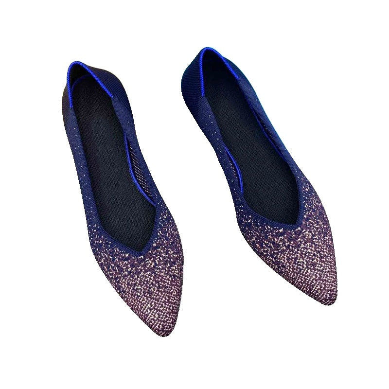 Damen spitz zulaufende Ballerinas mit elastischem Obermaterial EB