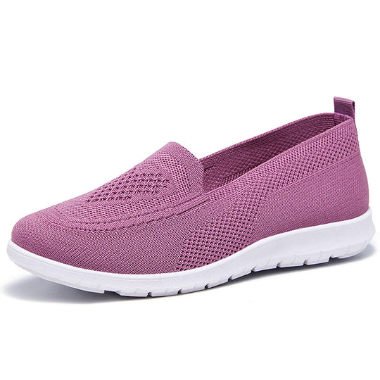 Damen nan ultraleichter gestrickter Slip-On-Loafer mit nahtlosem Sockenschaft, elastischem Einstieg und stoßdämpfender EVA-Laufsohle EB