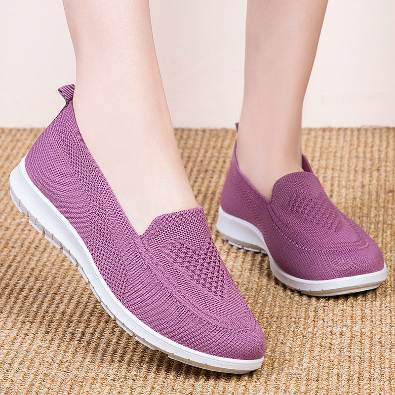 Damen Atmungsaktive Slip-On Freizeitschuhe mit flexiblem Mesh-Obermaterial EB