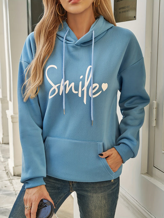 EB | Hoodie mit Druck Baumwollmischung Lässiger Stil