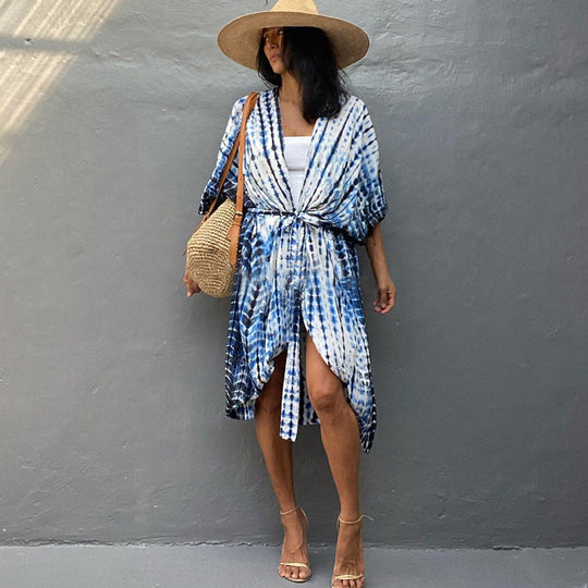 EB | Glamouröse Sonnenschutz Resort Strandkleid Cover Up