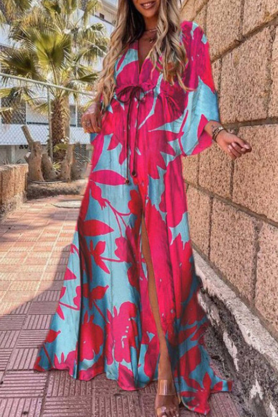 EB | College Vacation Print Frenulum Strandkleid Kleider