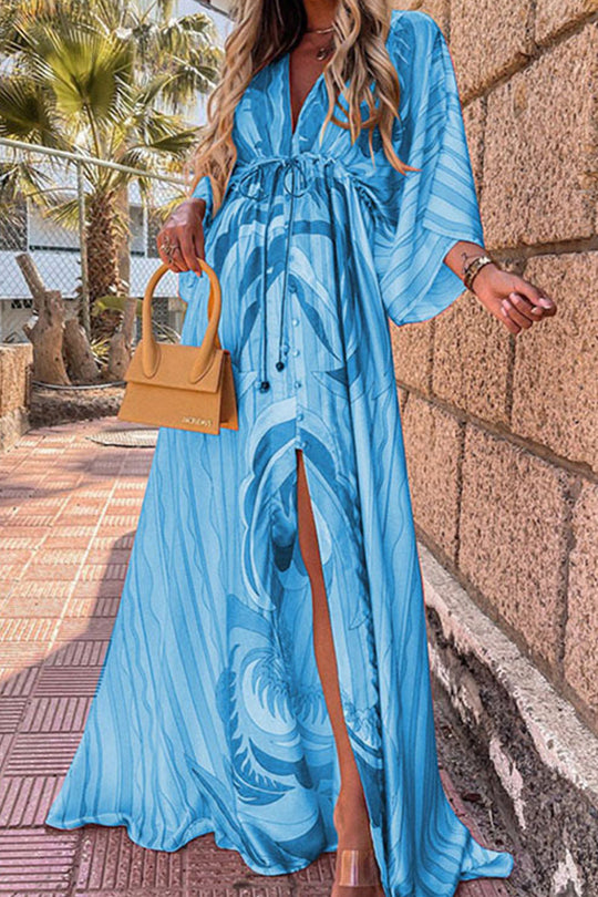EB | College Vacation Print Frenulum Strandkleid Kleider