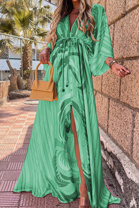 EB | College Vacation Print Frenulum Strandkleid Kleider