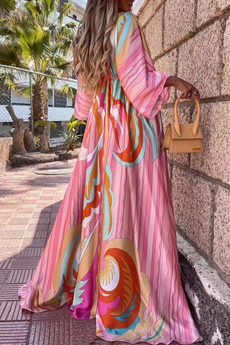 EB | College Vacation Print Frenulum Strandkleid Kleider
