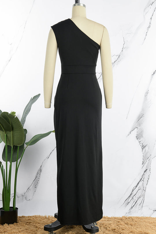 EB | Elegantes Formelles Einfarbiges Schlitz Asymmetrisches Schräges Kragen Abendkleid Kleider - 8 Farben