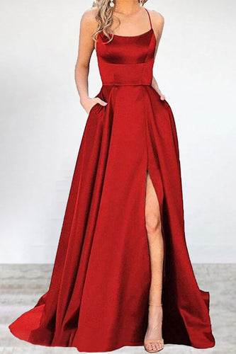 EB | Sexy Formell Einfarbig Hohe Öffnung U Hals Abendkleid Kleider- 16 Farben