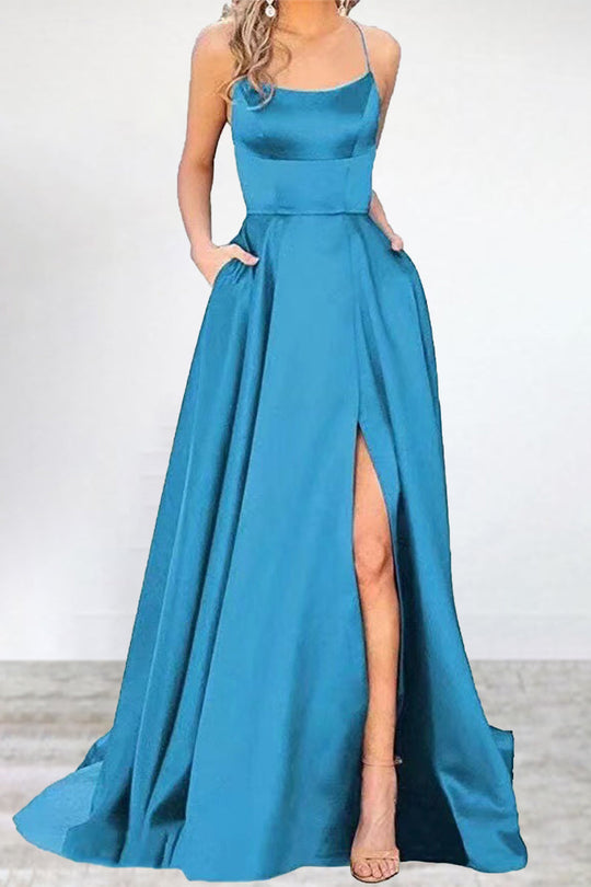 EB | Sexy Formell Einfarbig Hohe Öffnung U Hals Abendkleid Kleider- 16 Farben