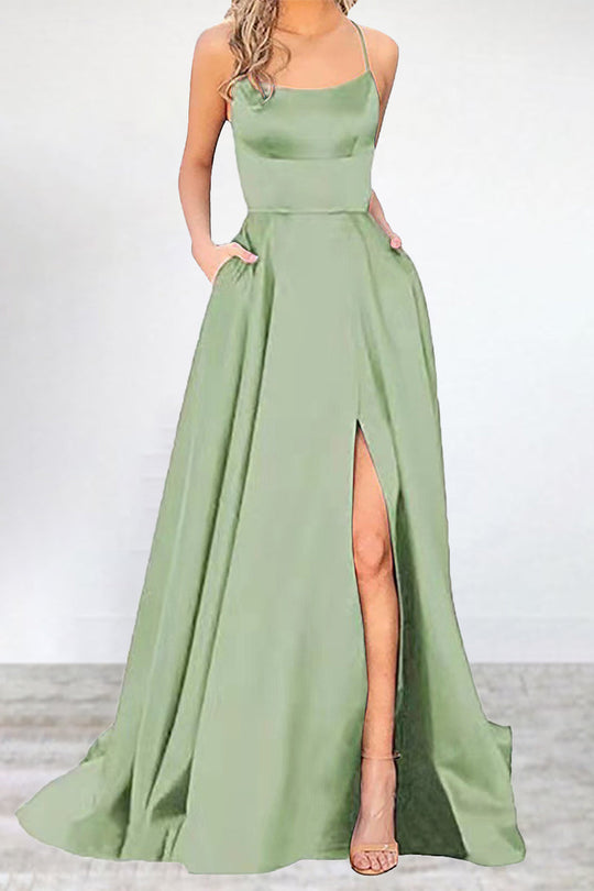 EB | Sexy Formell Einfarbig Hohe Öffnung U Hals Abendkleid Kleider- 16 Farben