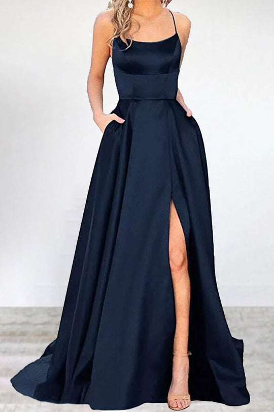 EB | Sexy Formell Einfarbig Hohe Öffnung U Hals Abendkleid Kleider- 16 Farben