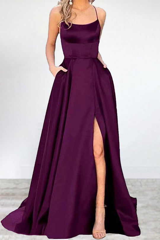 EB | Sexy Formell Einfarbig Hohe Öffnung U Hals Abendkleid Kleider- 16 Farben