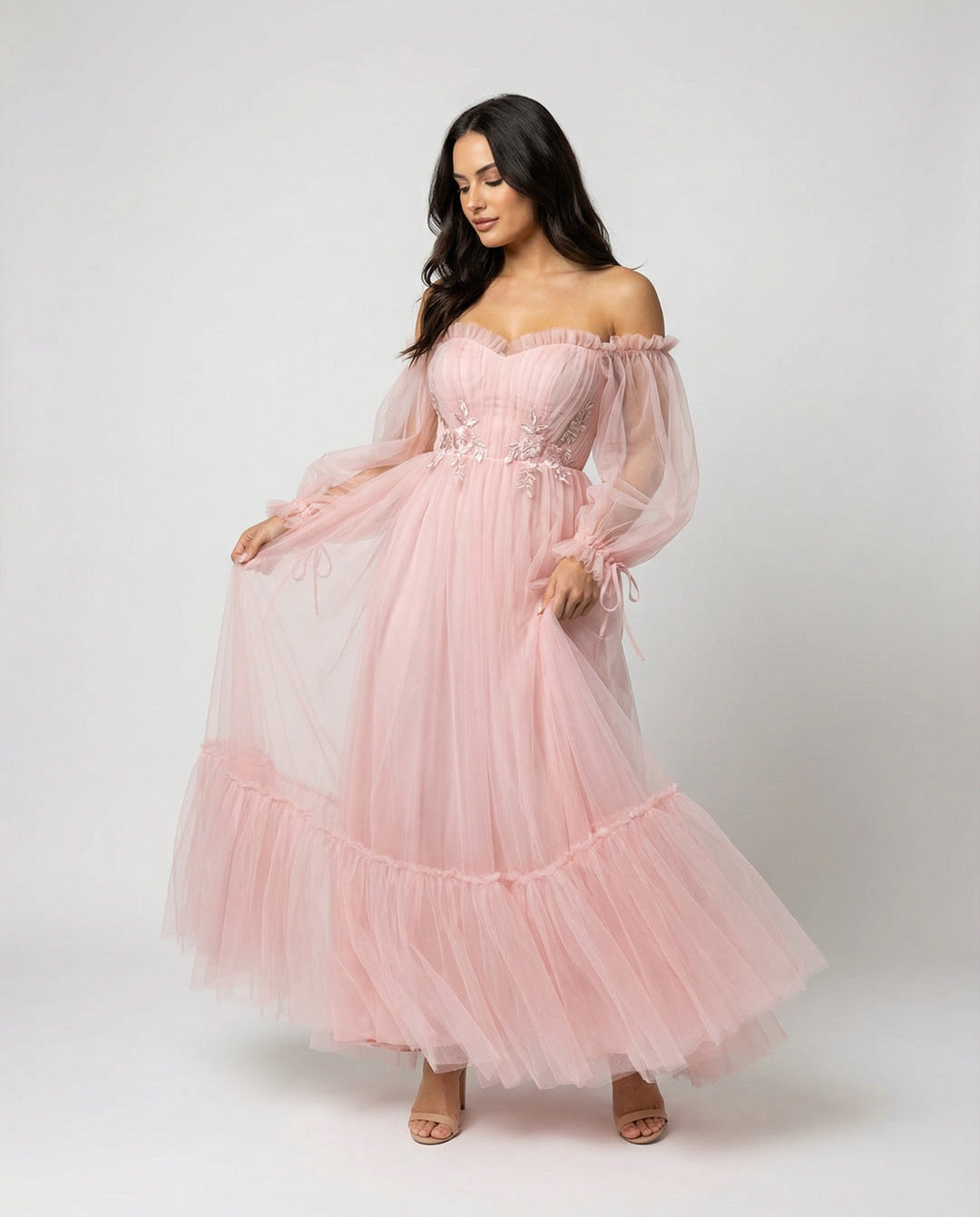 EB | Elegantes Formelles Einfarbiges Patchwork Off-Shoulder Abendkleid Kleider - 3 Farben