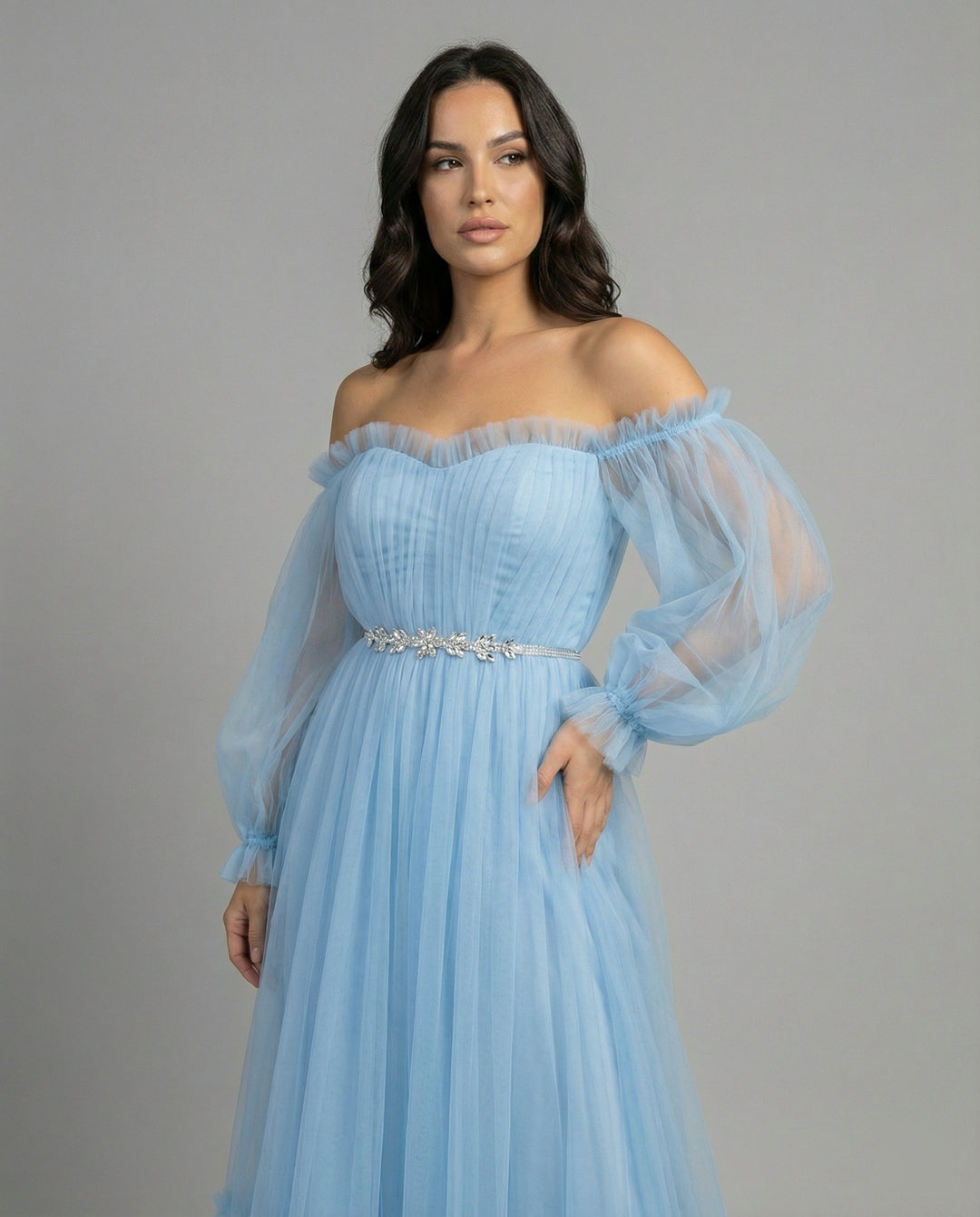 EB | Elegantes Formelles Einfarbiges Patchwork Off-Shoulder Abendkleid Kleider - 3 Farben