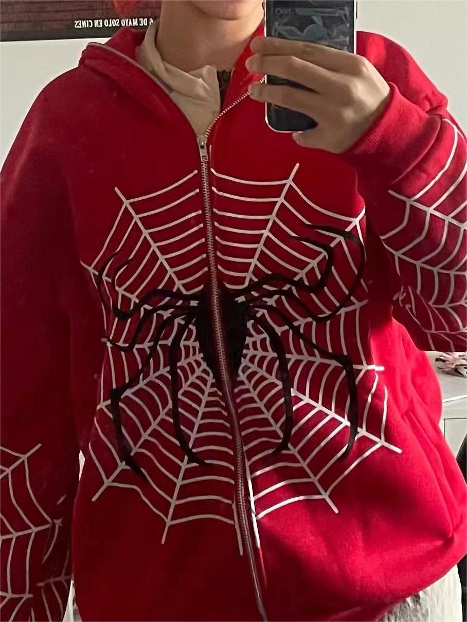 EB | Hoodie mit Reißverschluss Und Spider-Logo