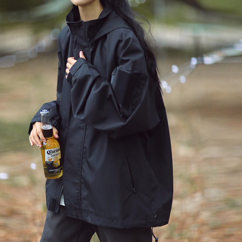 EB | übergroße wasserdichte Zip-Jacke