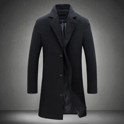 Herren nan schlanker Kurzmantel mit Stehkragen und eleganter Knopfleiste EB