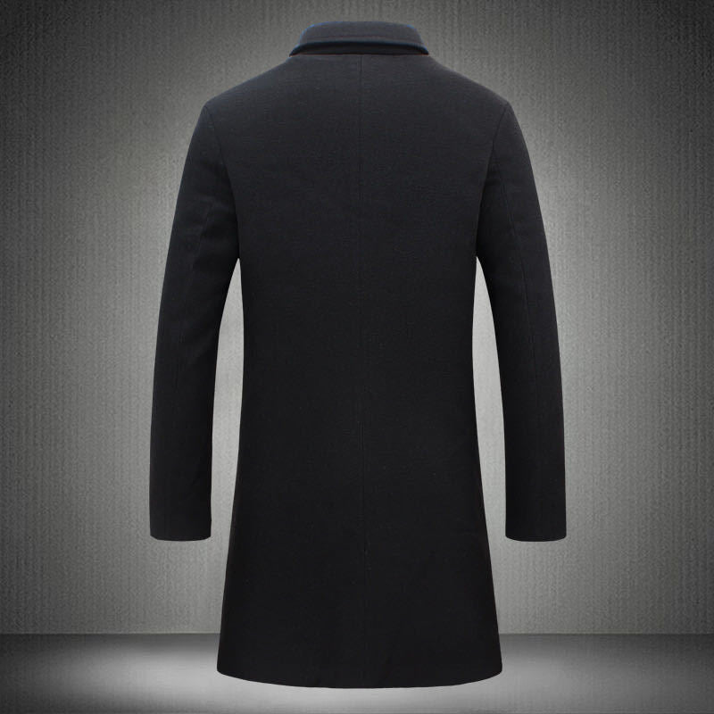 Herren nan schlanker Kurzmantel mit Stehkragen und eleganter Knopfleiste EB
