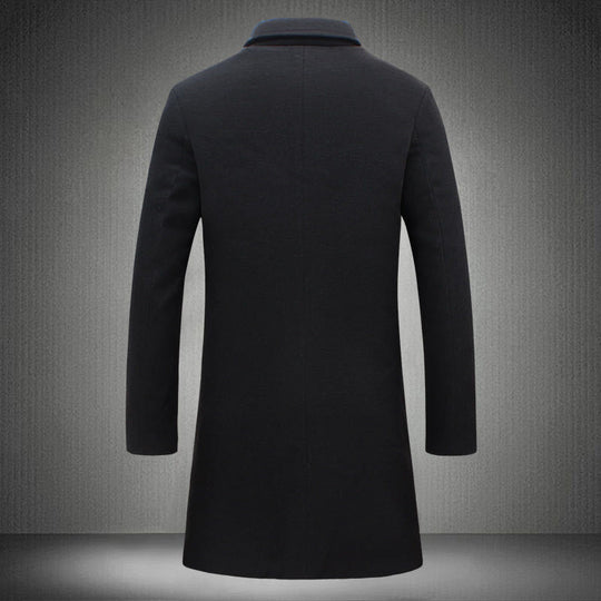 Herren nan schlanker Kurzmantel mit Stehkragen und eleganter Knopfleiste EB