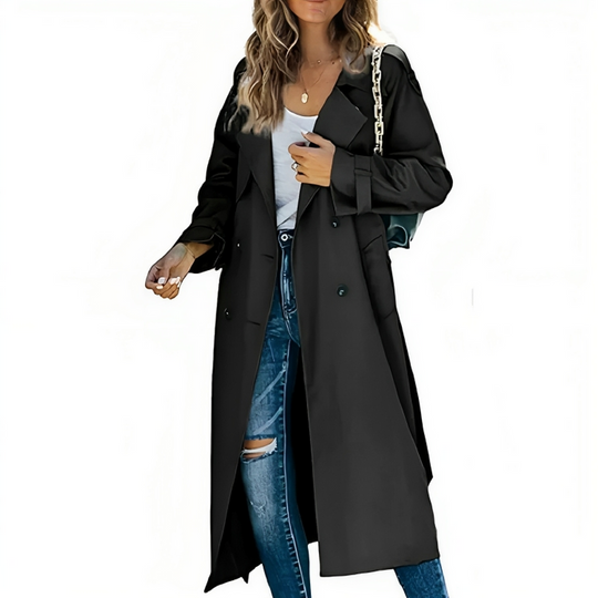 Eleganter zweireihiger Trenchcoat für Damen