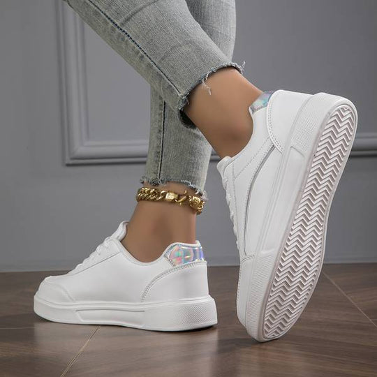 EB | Sneaker Weiße Sneaker mit Gold/Silber Details