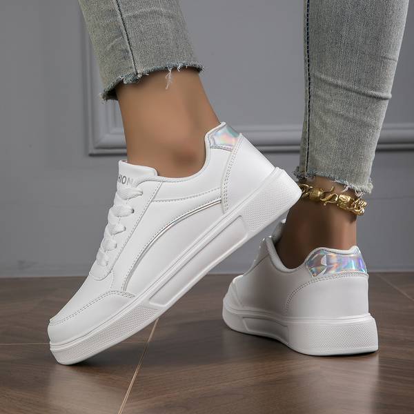 EB | Sneaker Weiße Sneaker mit Gold/Silber Details