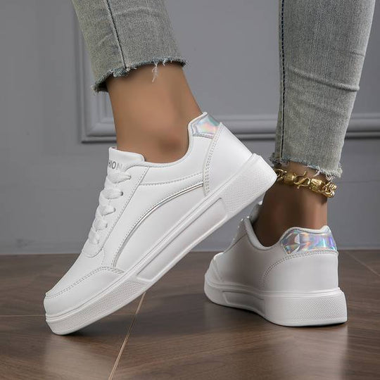 EB | Sneaker Weiße Sneaker mit Gold/Silber Details