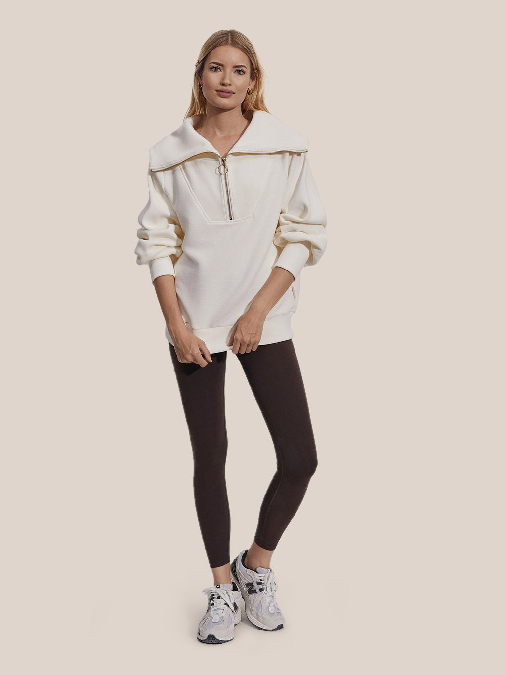 EB | Half-zip Bluse Baumwolle Modern, Komfortabel