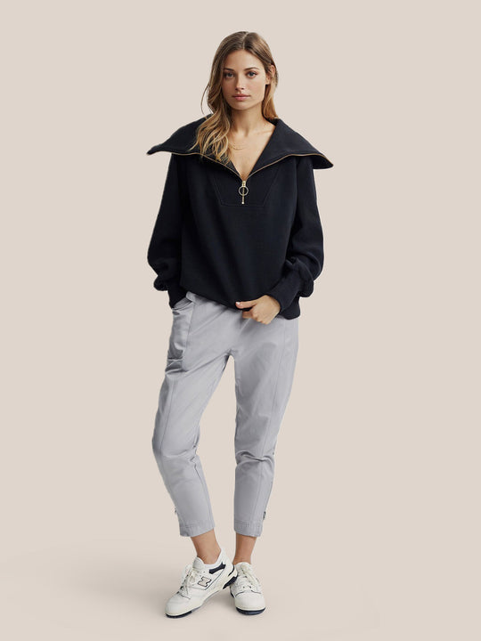EB | Half-zip Bluse Baumwolle Modern, Komfortabel