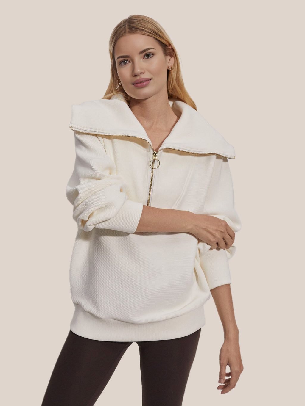 EB | Half-zip Bluse Baumwolle Modern, Komfortabel