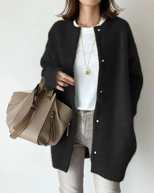 EB | Damen Cardigan Aus Wolle und Mohair Chic und Bequem
