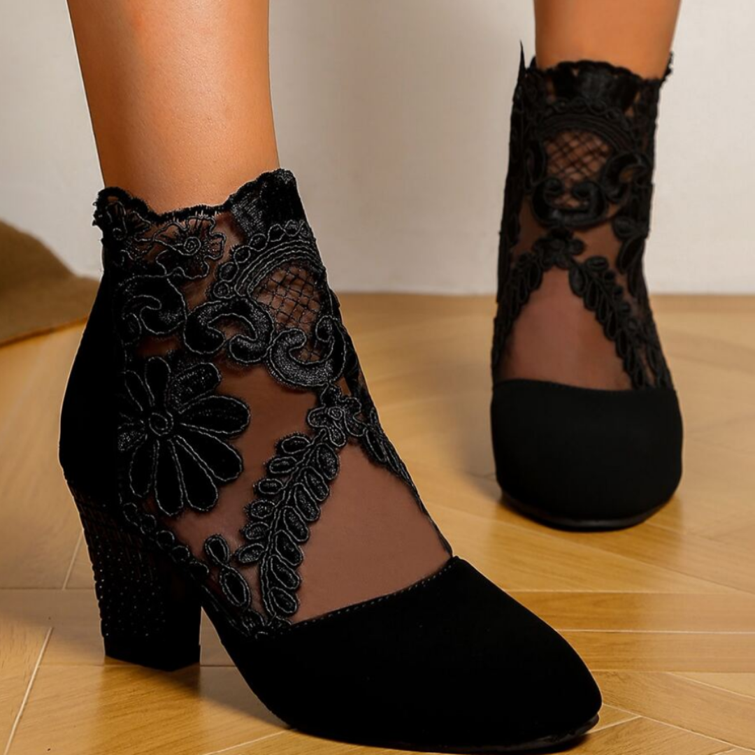 EB | Bestickte High-Heel-Stiefel - Trendy Footwear