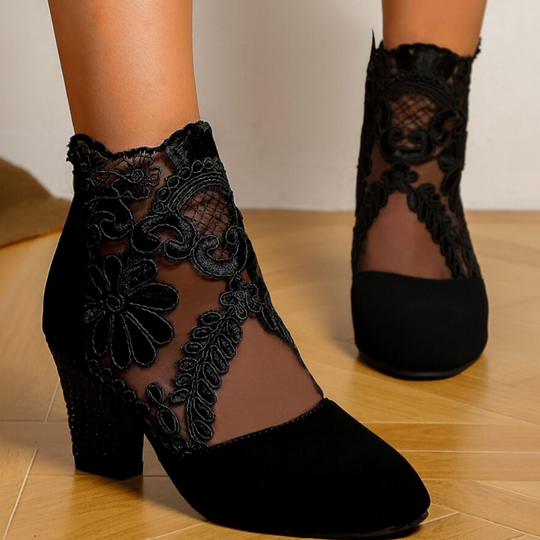 EB | Bestickte High-Heel-Stiefel - Trendy Footwear