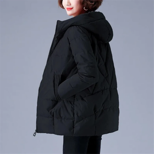 EB | Elegante unifarbene gerippte gesteppte Jacke mit Reißverschluss ideal für Herbst/Winter