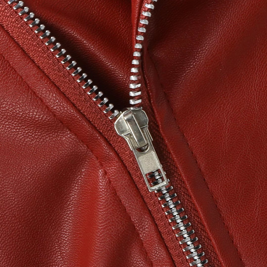 EB | jacke Damen Biker Modell mit Gürtel und Reißverschlussdetails
