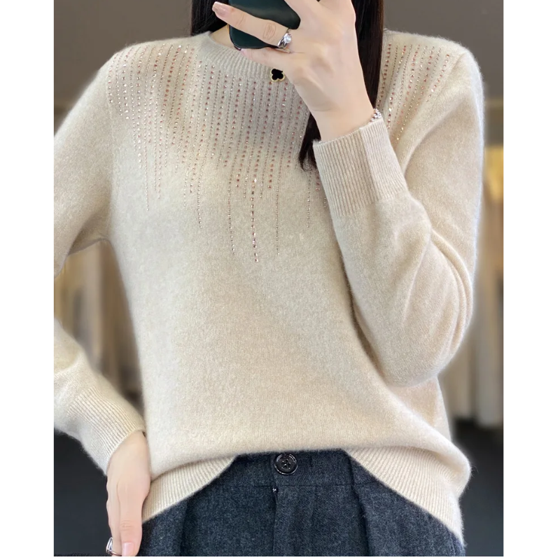 EB | Sweatshirt - Weicher Strickpullover mit funkelnden Details