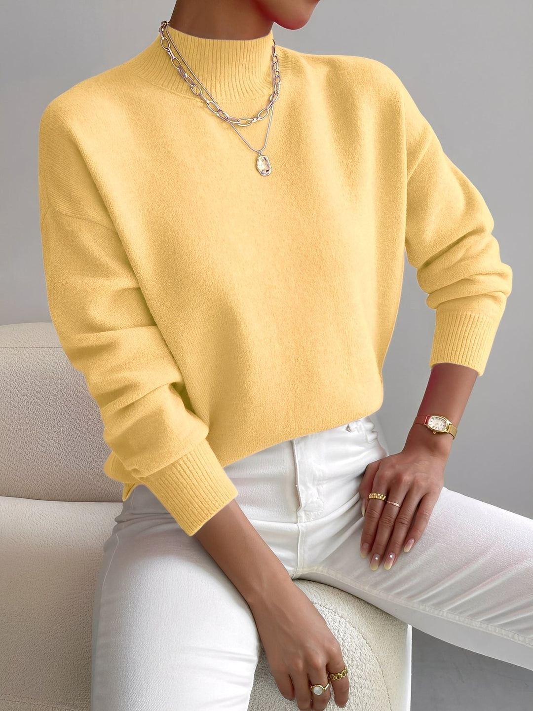 EB | Eleganter Damenpullover mit Stehkragen