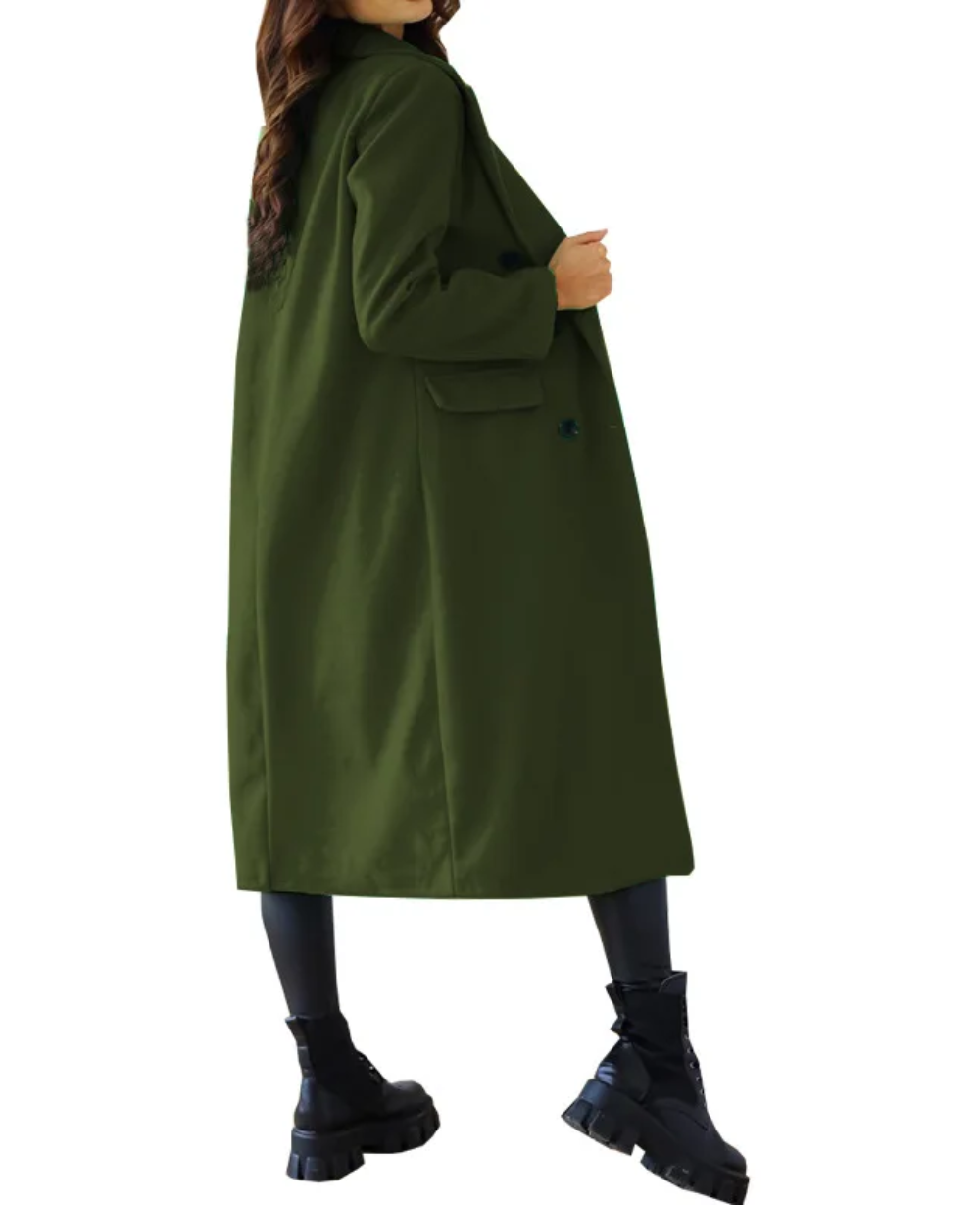 EB | Lange Elegante Taillierte Trenchcoat Für Damen | Perfekt Für Herbst Und Winter