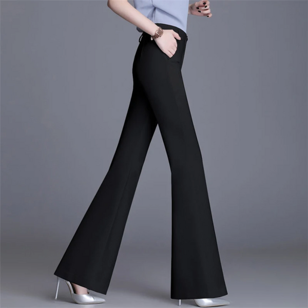 EB | Elegante Enganliegende Hohe Taille Flared Hosen