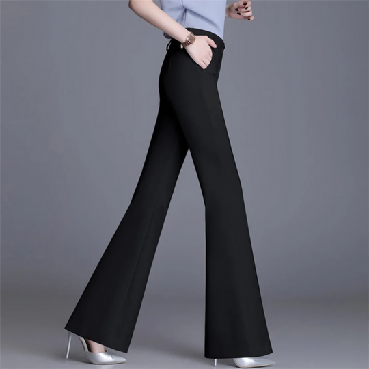 EB | Elegante Enganliegende Hohe Taille Flared Hosen