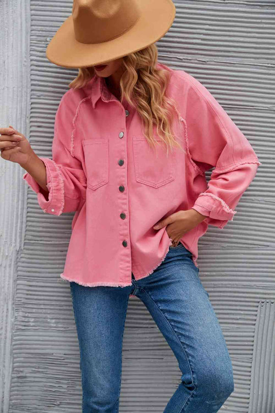 EB | Raw Hem Kragen Denimjacke