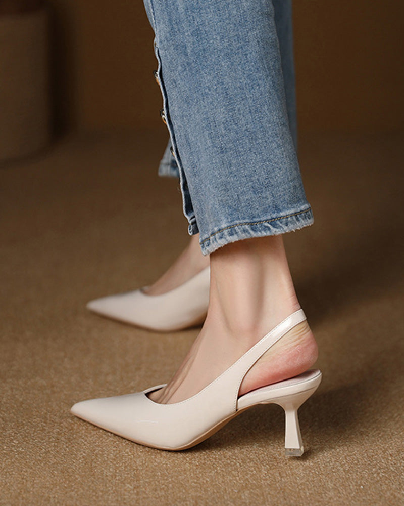 EB | Einfarbige, Temperamentvolle High Heels mit Spitzer Zehenpartie