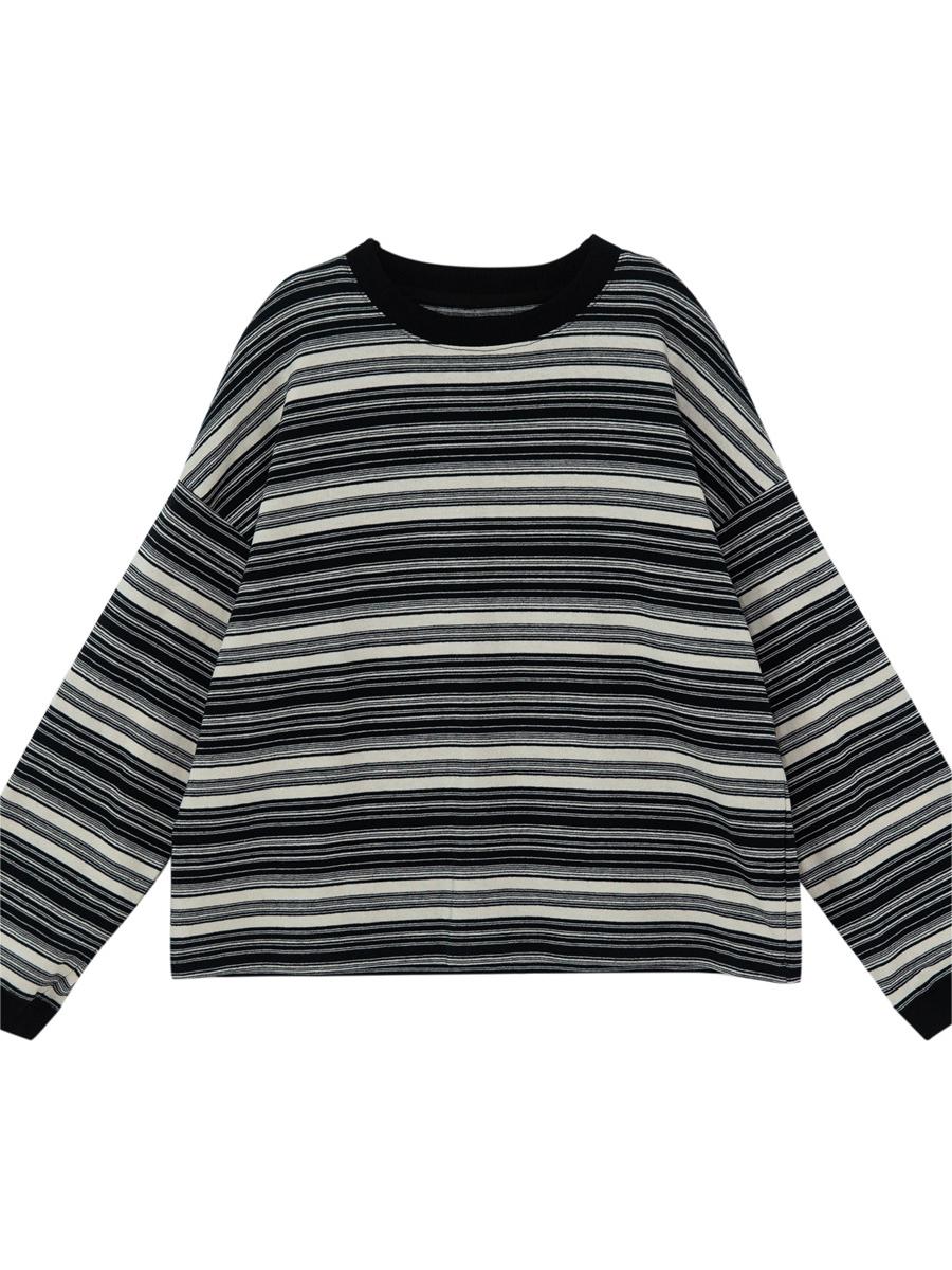 EB | Oversized Pullover mit Rundhalsausschnitt Und Streifen