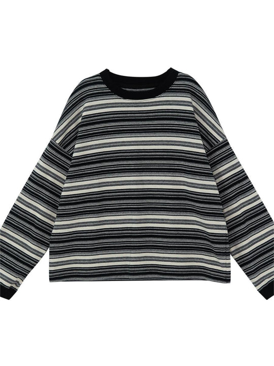 EB | Oversized Pullover mit Rundhalsausschnitt Und Streifen