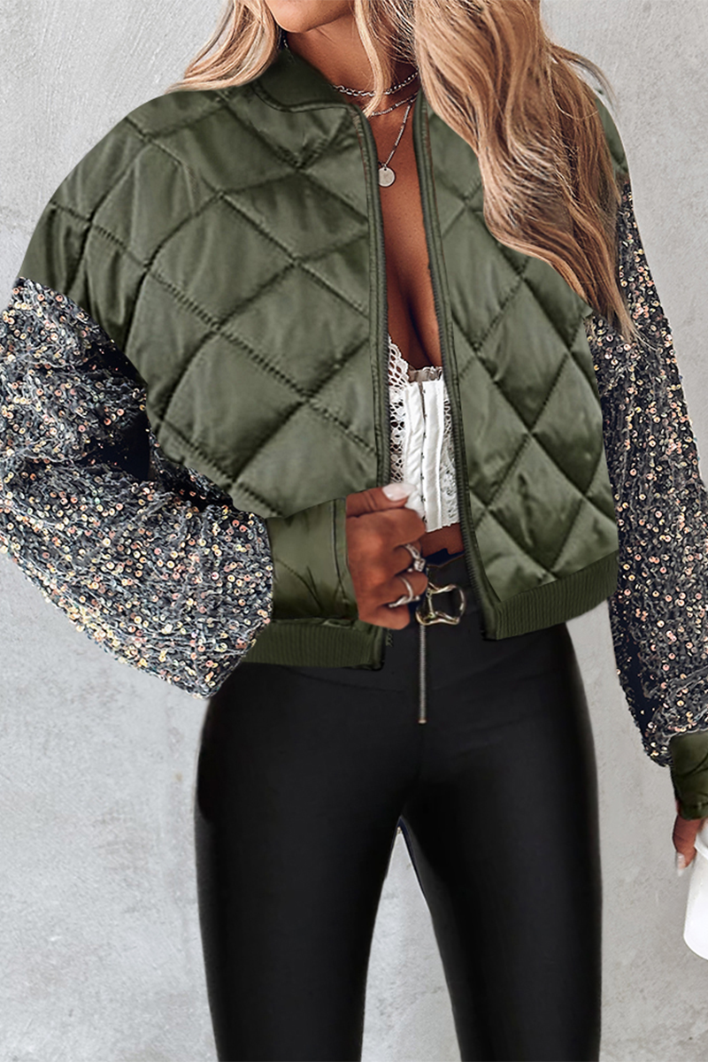 EB | Kurze gesteppte Jacke mit Pailletten für Frauen