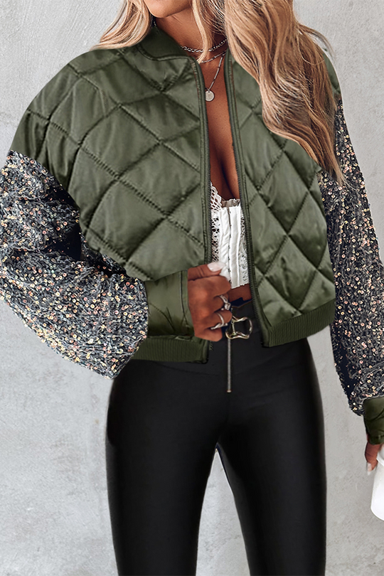 EB | Kurze gesteppte Jacke mit Pailletten für Frauen